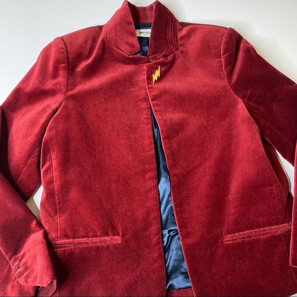 Zadig & Voltaire Vollys Velours Red Velvet Blazer - Picture 9 of 13
